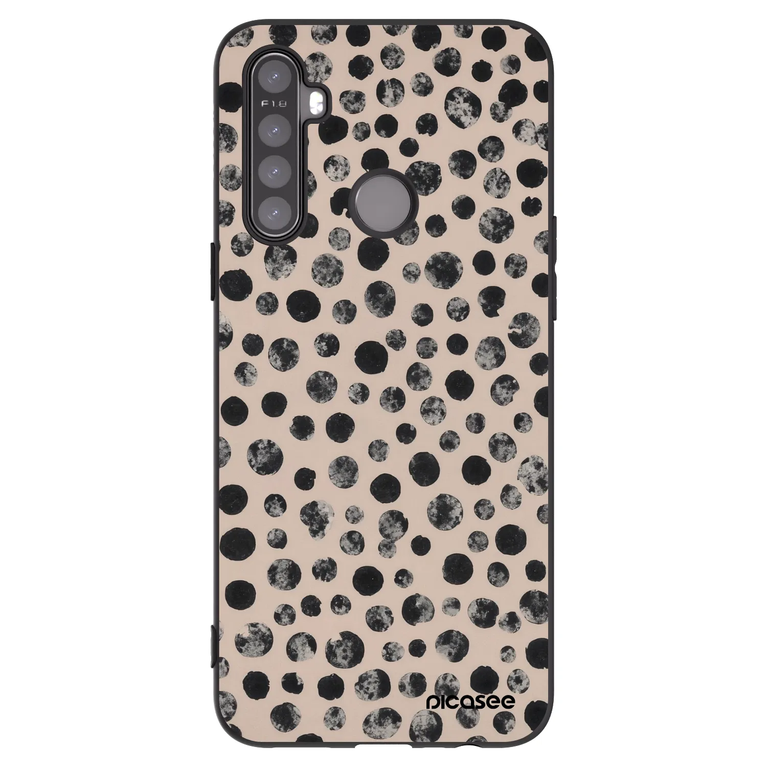 Picasee silikónový čierny obal pre Realme 5 - Dots
