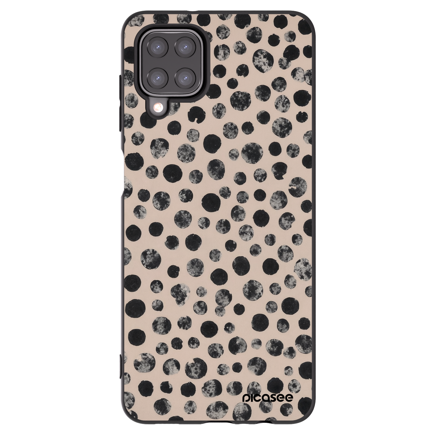 Picasee silikónový čierny obal pre Samsung Galaxy A12 A125F - Dots