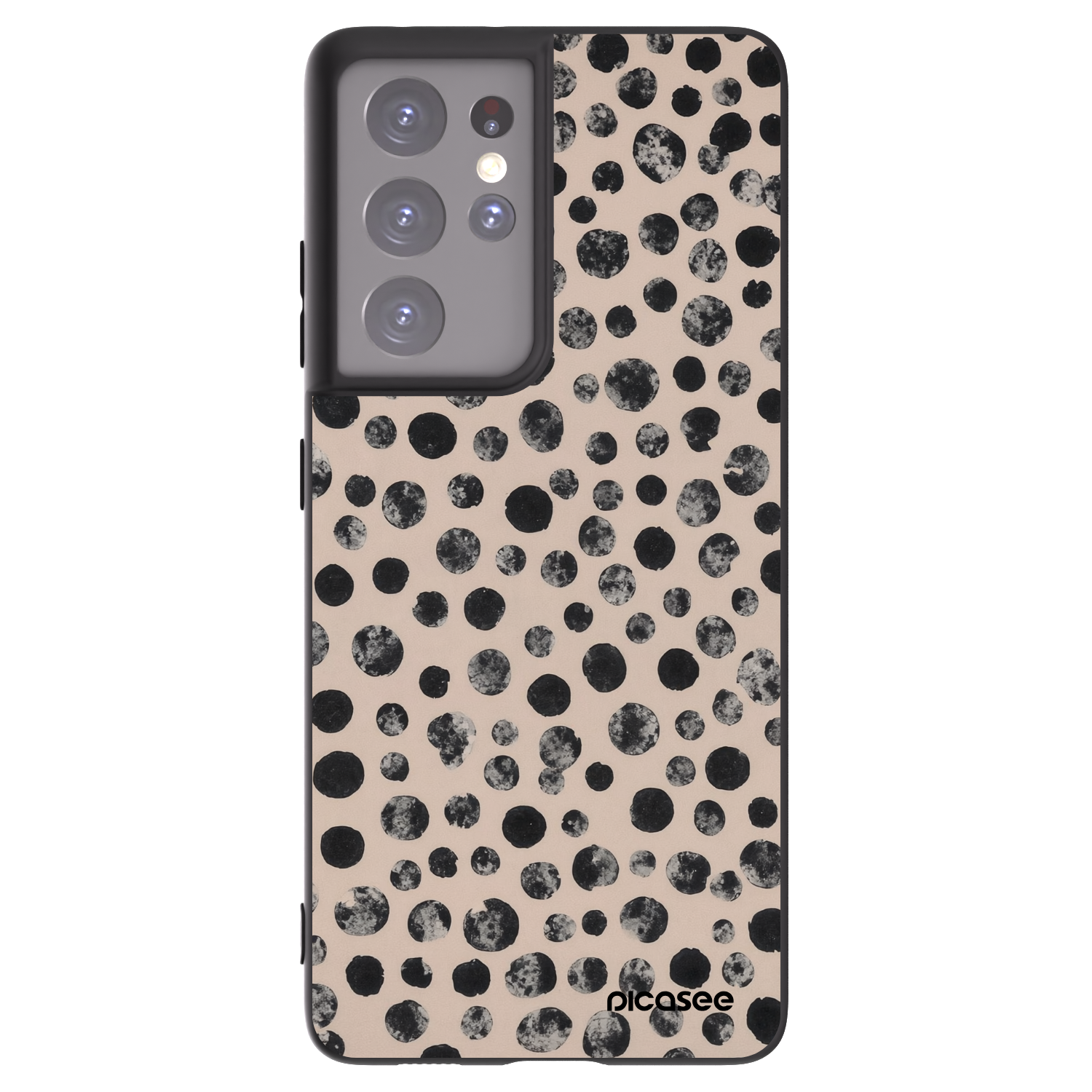 Picasee silikónový čierny obal pre Samsung Galaxy S21 Ultra 5G G998B - Dots