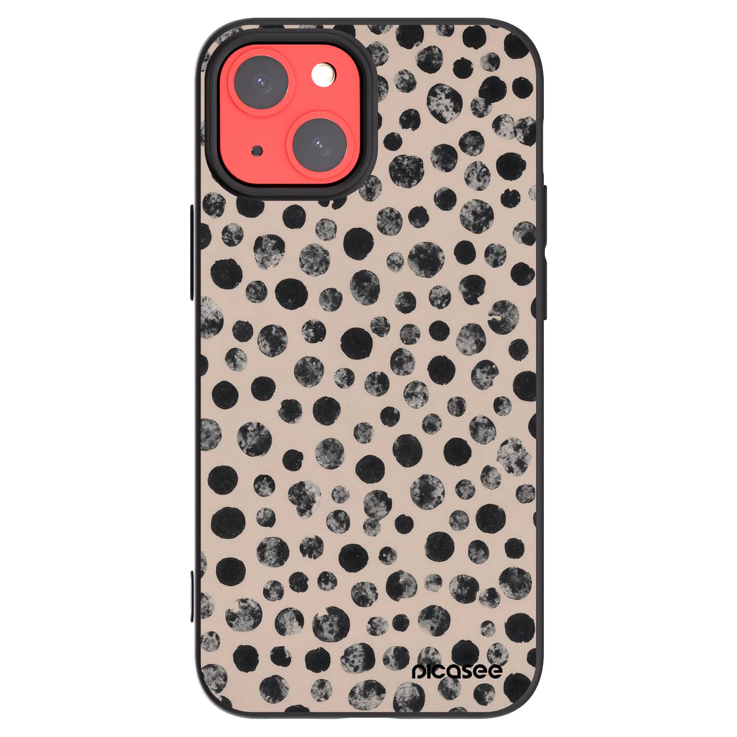 Silikónový čierny obal pre Apple iPhone 13 mini - Dots