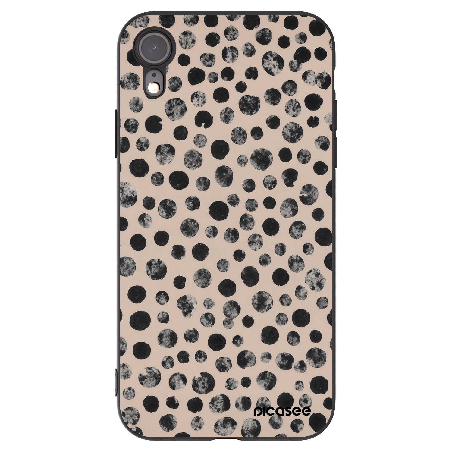 Picasee silikónový čierny obal pre Apple iPhone XR - Dots