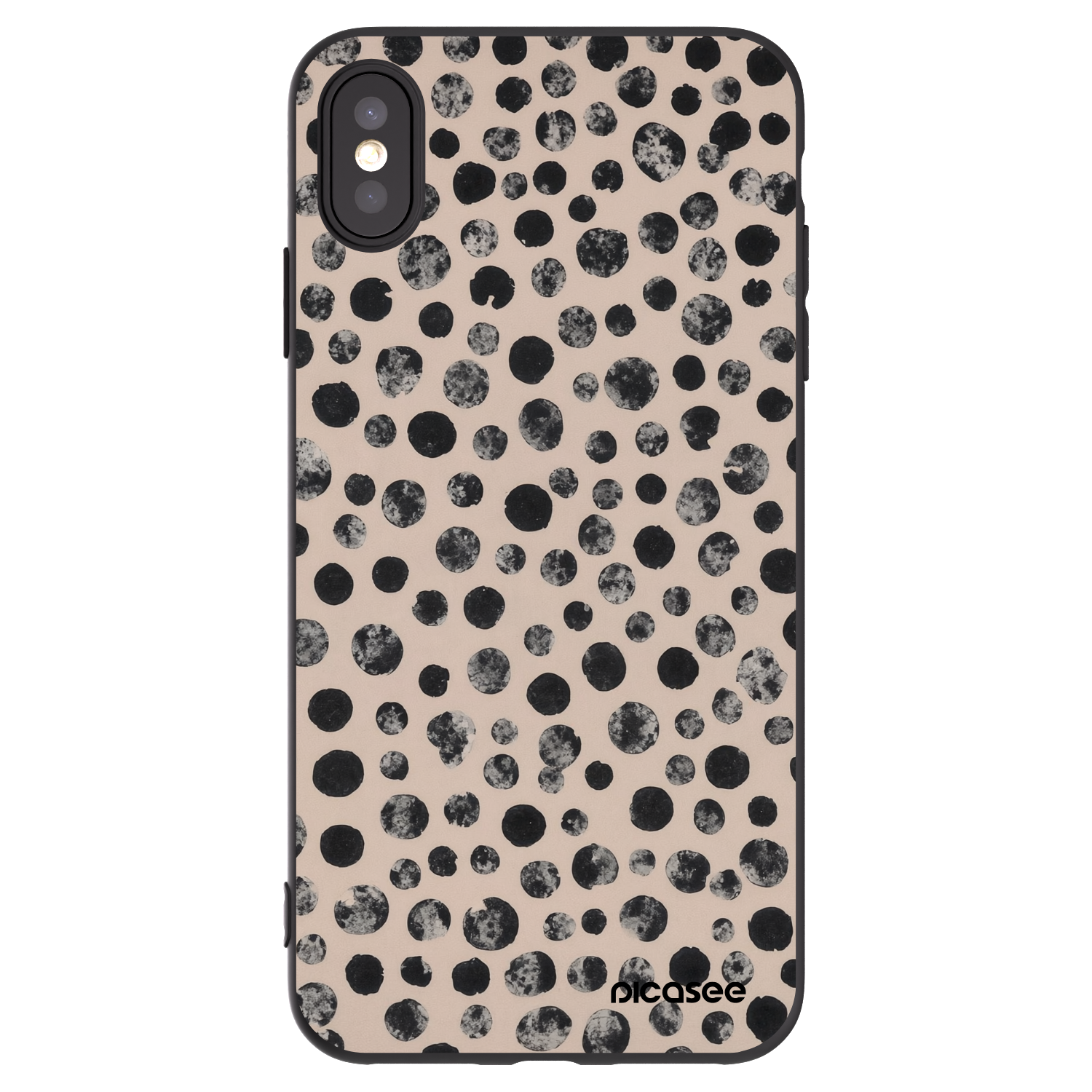 Picasee silikónový čierny obal pre Apple iPhone XS Max - Dots