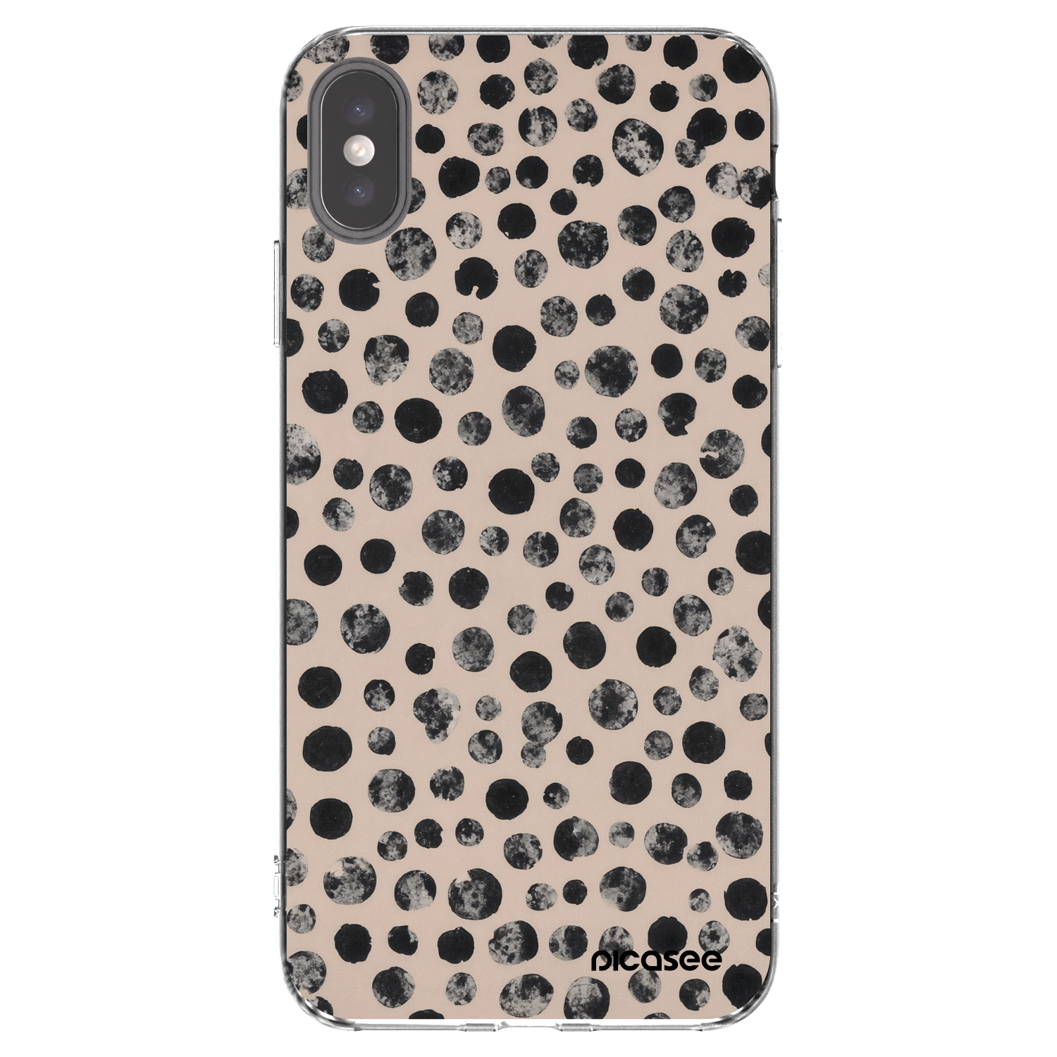 Picasee silikónový prehľadný obal pre Apple iPhone XS Max - Dots