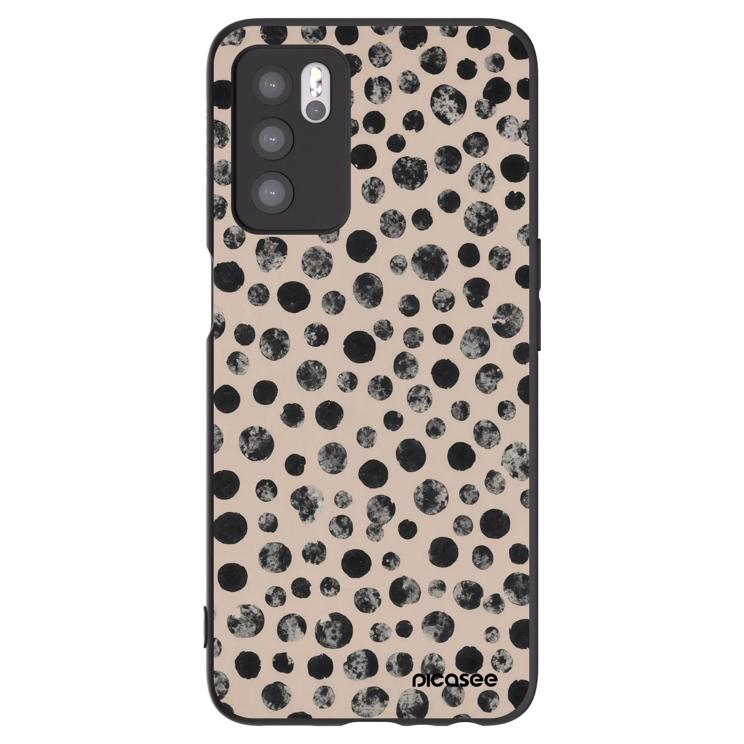 Picasee silikónový čierny obal pre OPPO A16s - Dots