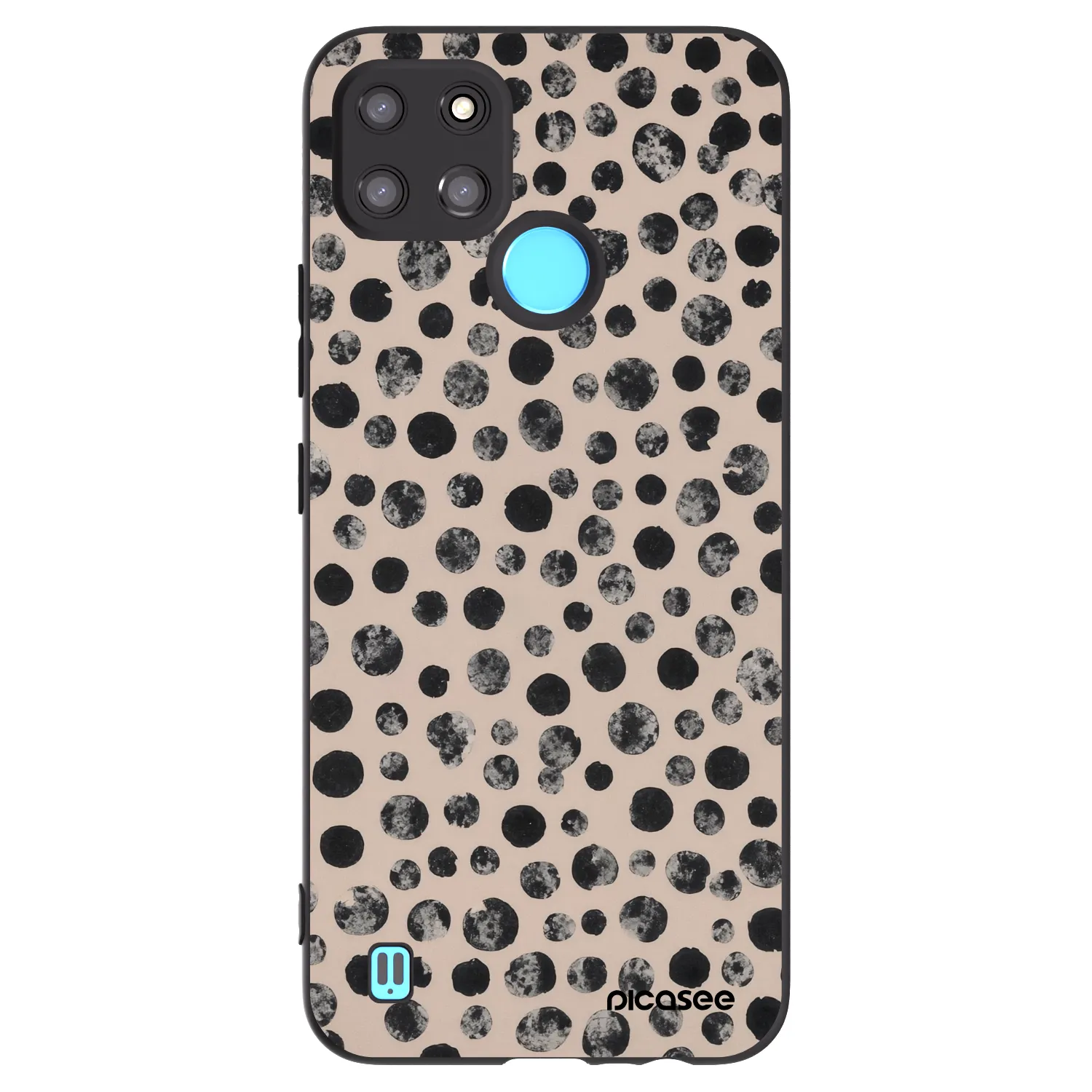 Picasee silikónový čierny obal pre Realme C21Y - Dots