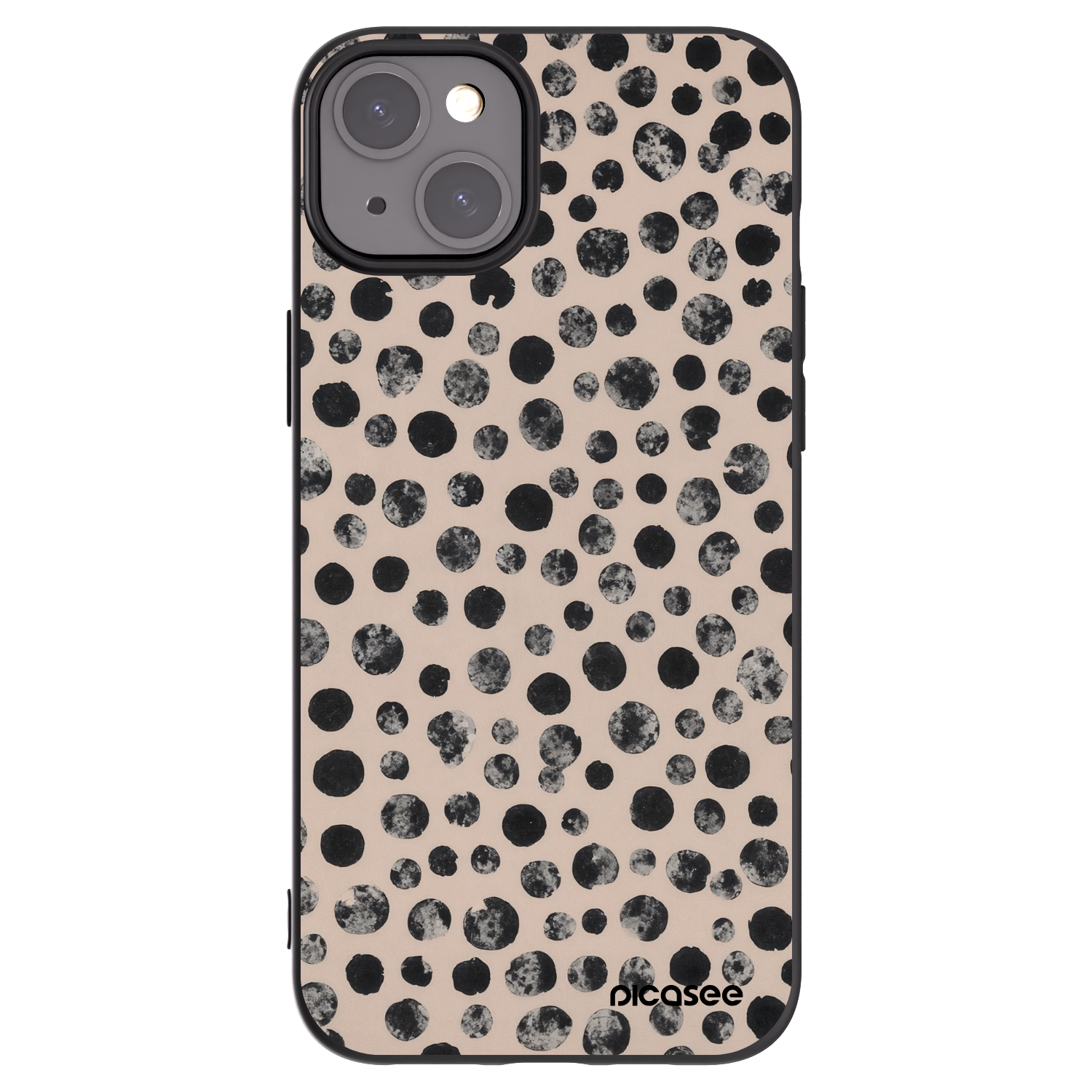 Picasee silikónový čierny obal pre Apple iPhone 15 Plus - Dots