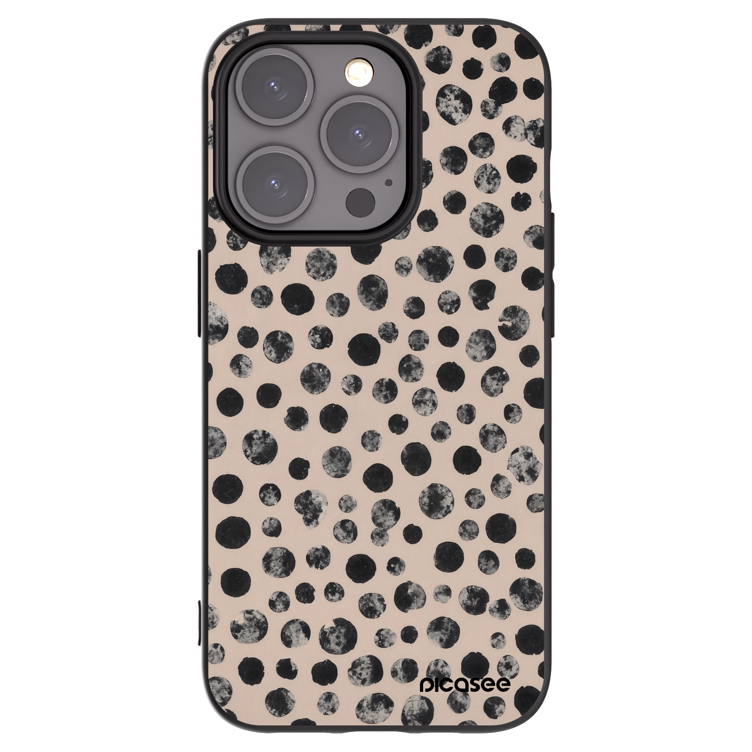 Picasee silikónový čierny obal pre Apple iPhone 15 Pro - Dots