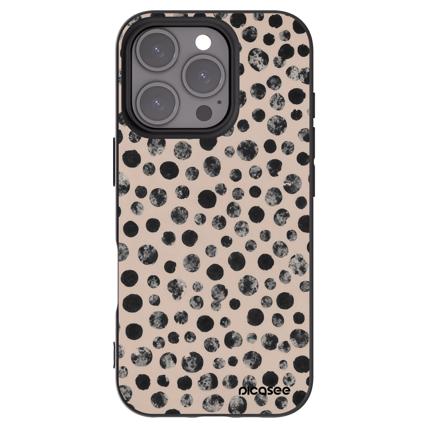 Picasee silikónový čierny obal pre Apple iPhone 16 Pro - Dots