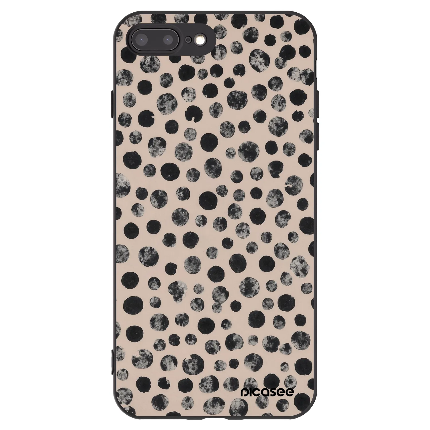 Picasee silikónový čierny obal pre Apple iPhone 7 Plus - Dots