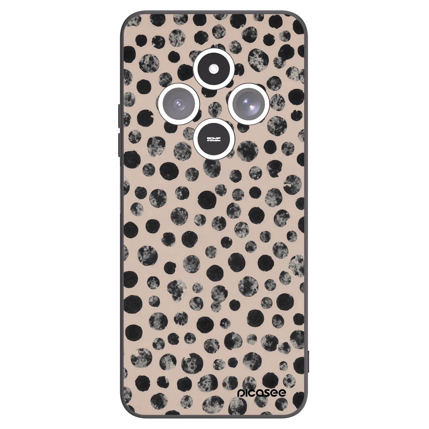 Picasee silikónový čierny obal pre Xiaomi Redmi 14C - Dots