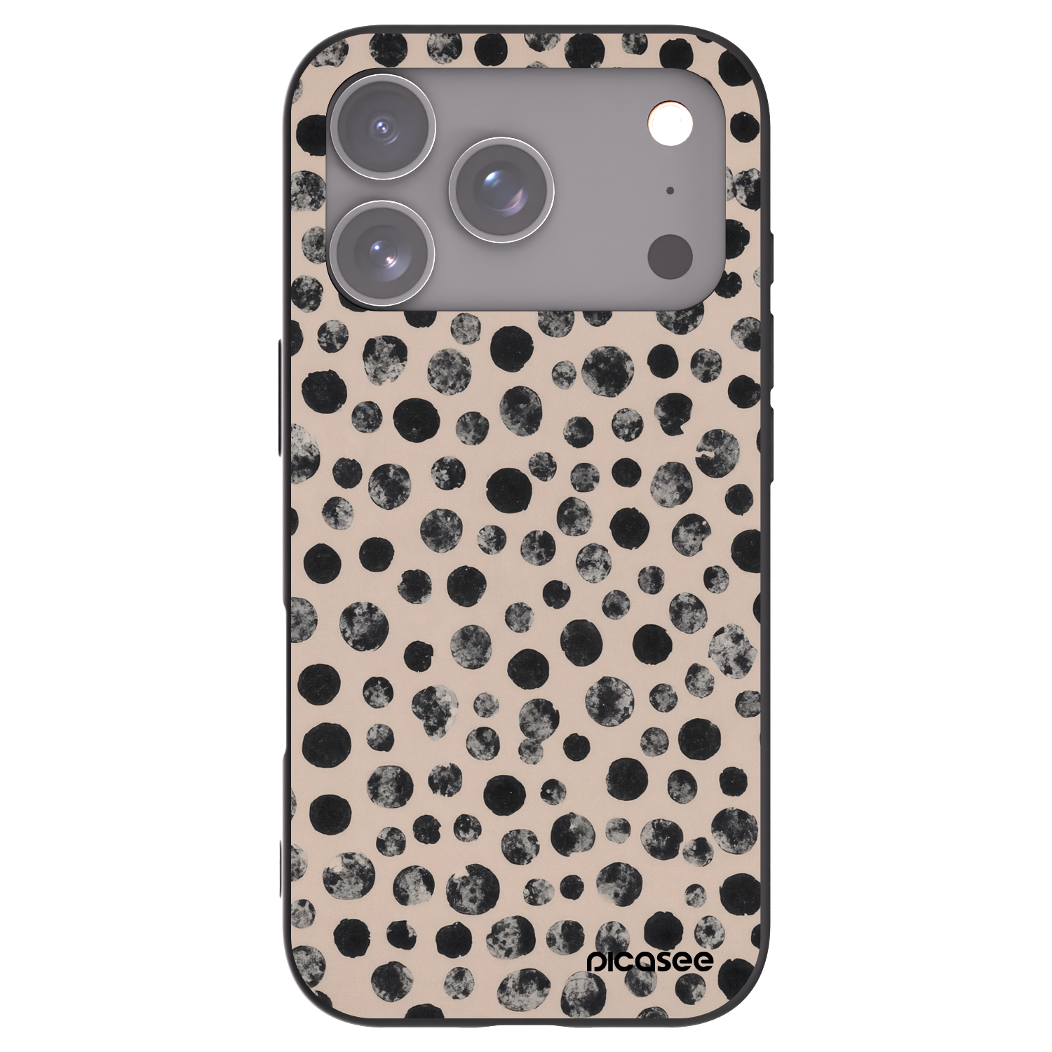 Picasee silikónový čierny obal pre Apple iPhone 17 Pro - Dots