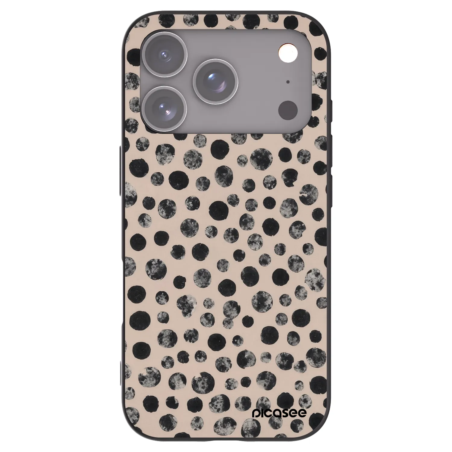 Picasee silikónový čierny obal pre Apple iPhone 18 Pro - Dots