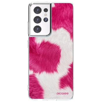 Picasee silikónový prehľadný obal pre Samsung Galaxy S21 Ultra 5G G998B - Pink Moo