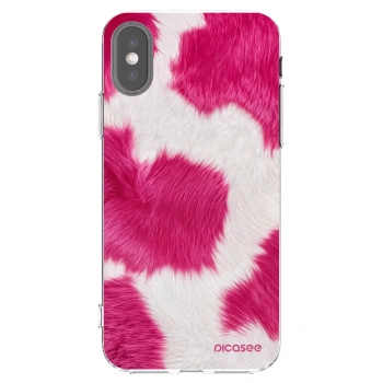 Picasee silikónový prehľadný obal pre Apple iPhone X/XS - Pink Moo