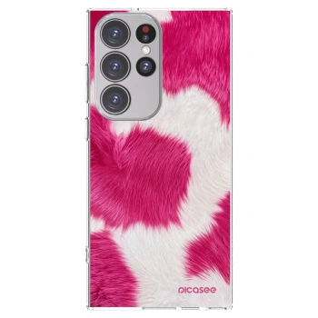Picasee silikónový prehľadný obal pre Samsung Galaxy S23 Ultra 5G - Pink Moo