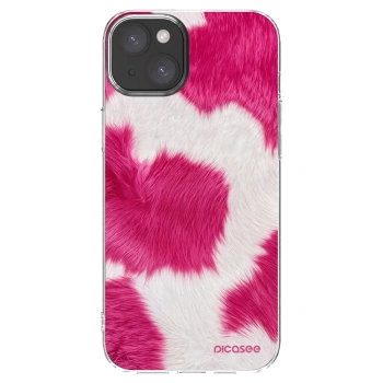 Picasee silikónový prehľadný obal pre Apple iPhone 15 Plus - Pink Moo