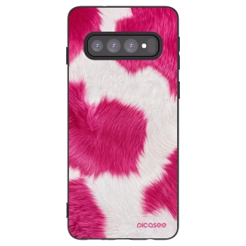 Picasee silikónový čierny obal pre Samsung Galaxy S10 G973 - Pink Moo