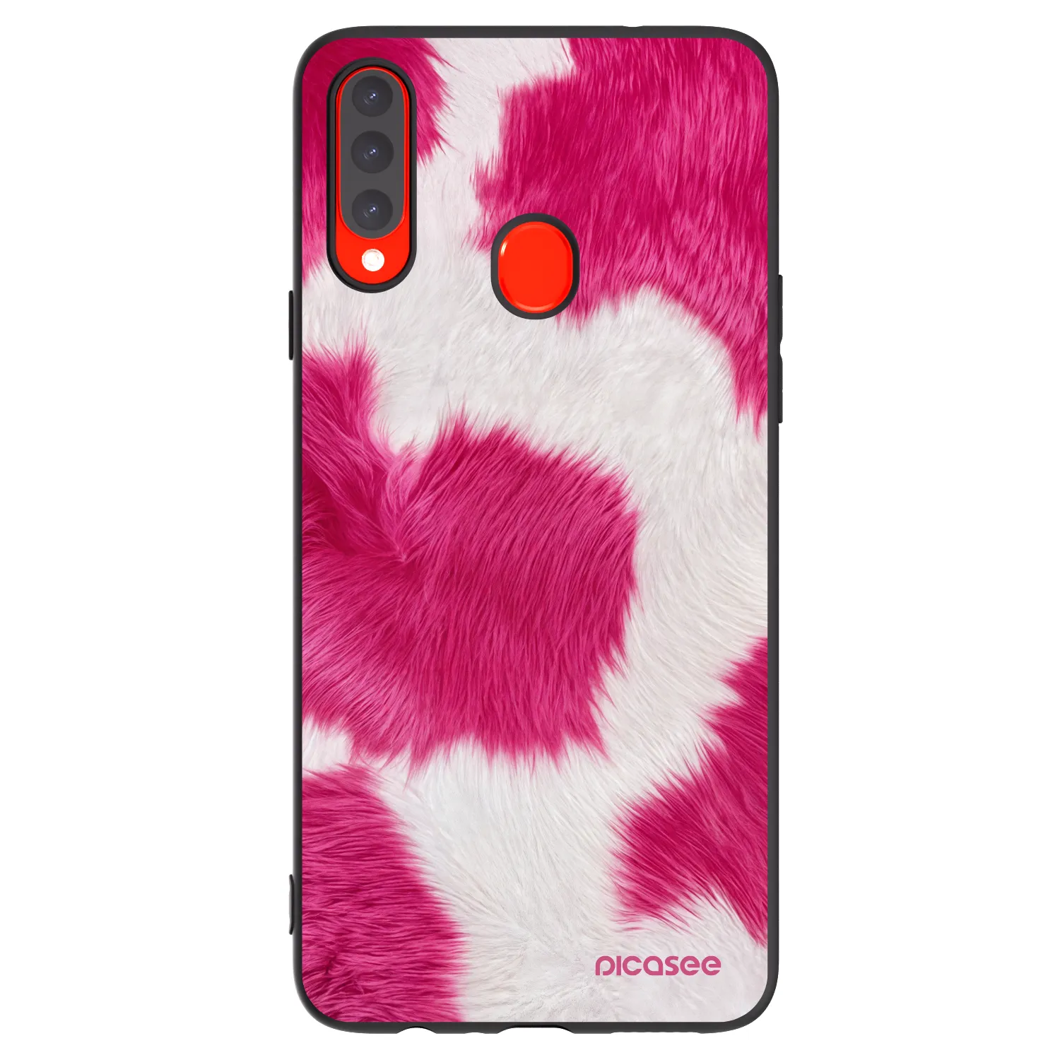 Picasee silikónový čierny obal pre Samsung Galaxy A20s - Pink Moo