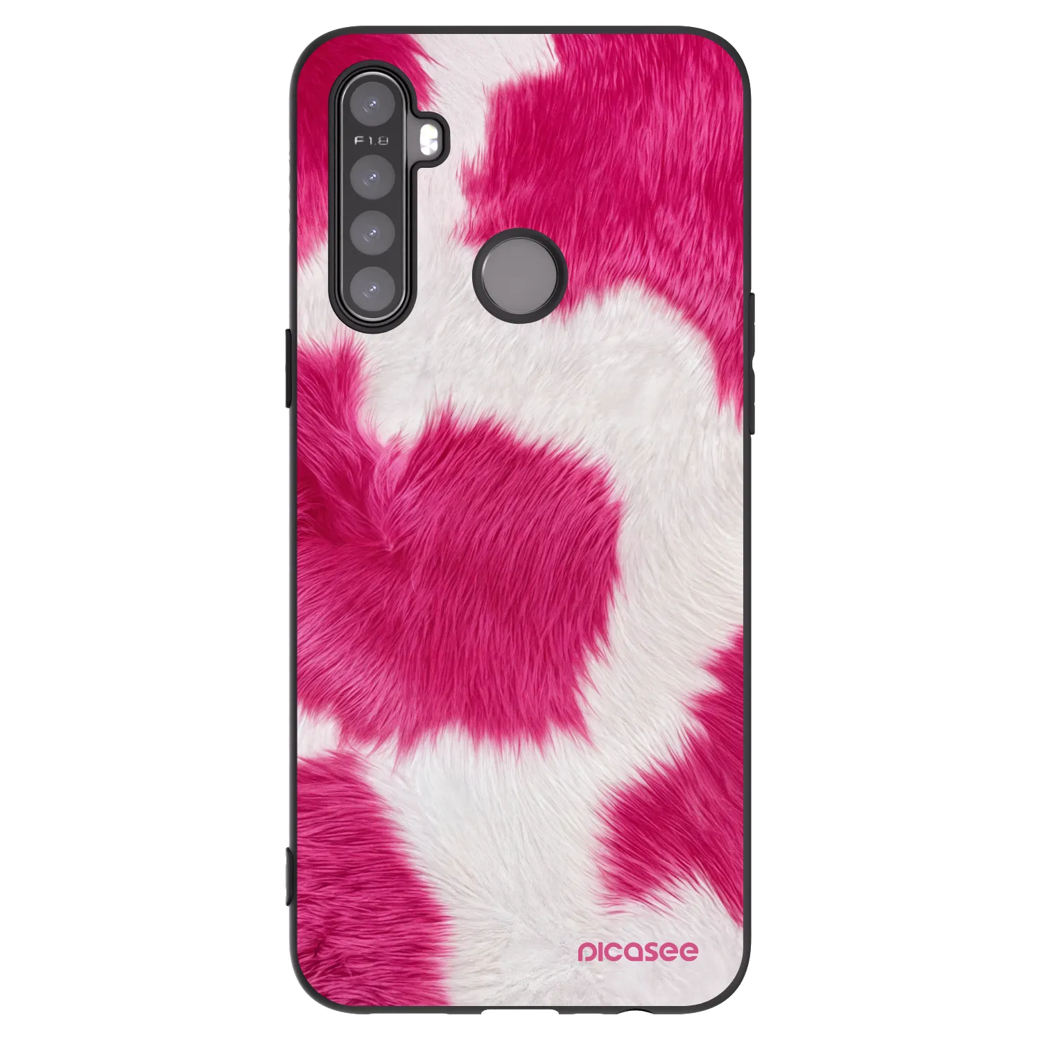 Picasee silikónový čierny obal pre Realme 6i - Pink Moo