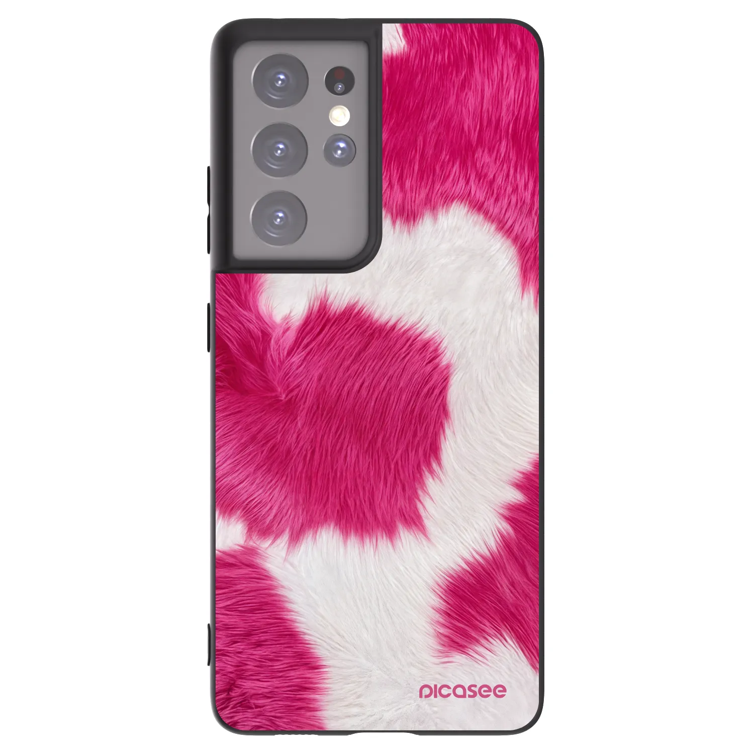 Picasee silikónový čierny obal pre Samsung Galaxy S21 Ultra 5G G998B - Pink Moo