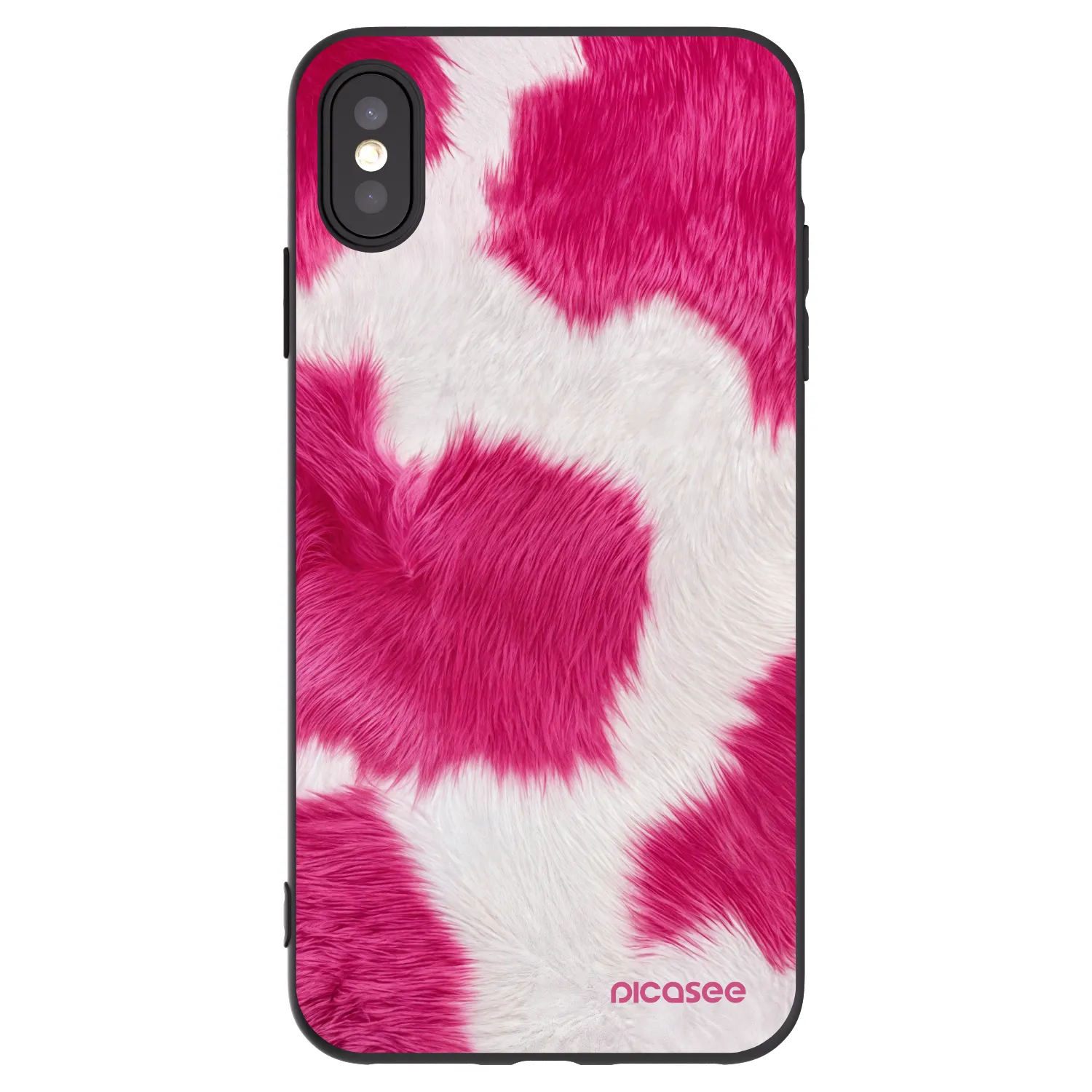 Picasee silikónový čierny obal pre Apple iPhone XS Max - Pink Moo