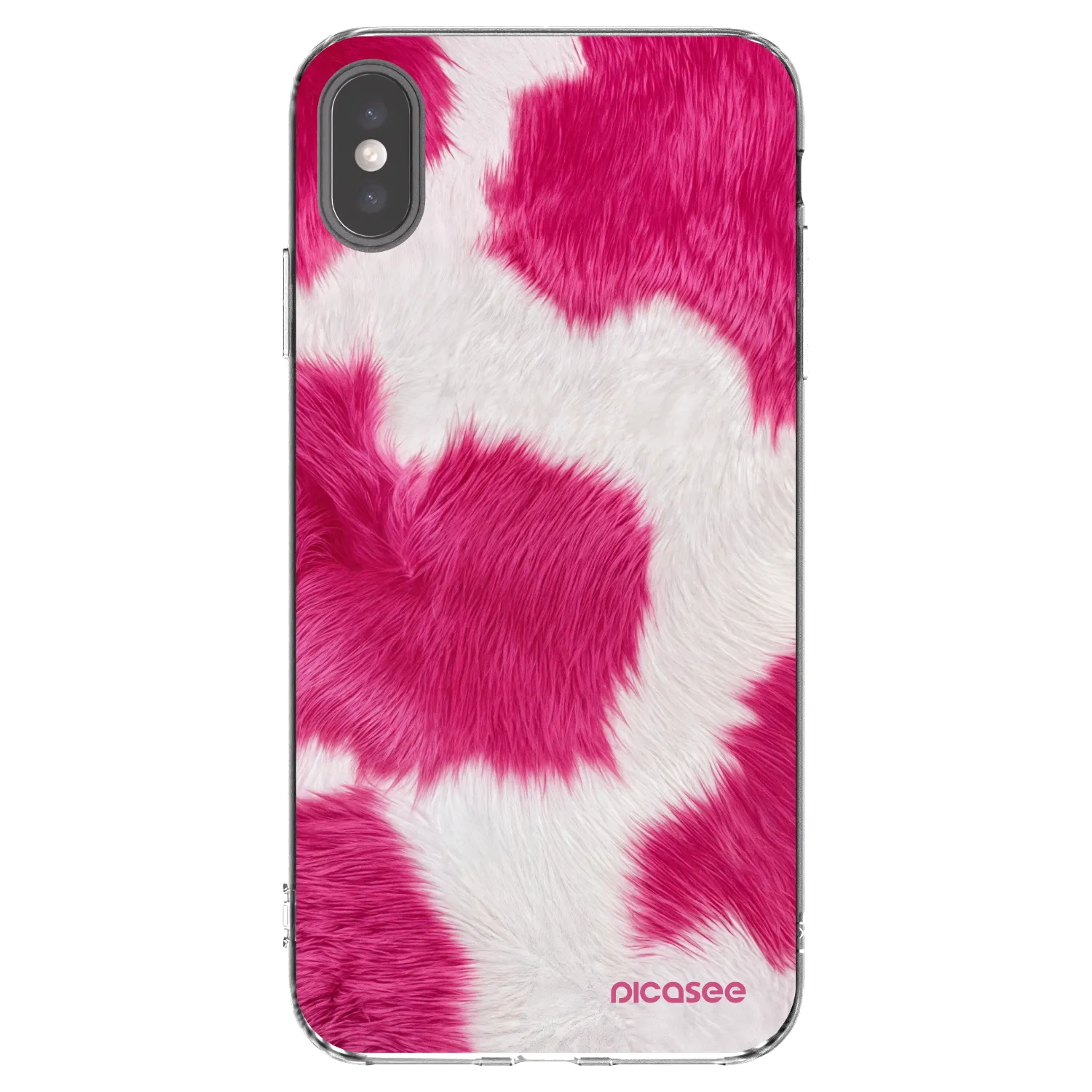 Picasee silikónový prehľadný obal pre Apple iPhone XS Max - Pink Moo
