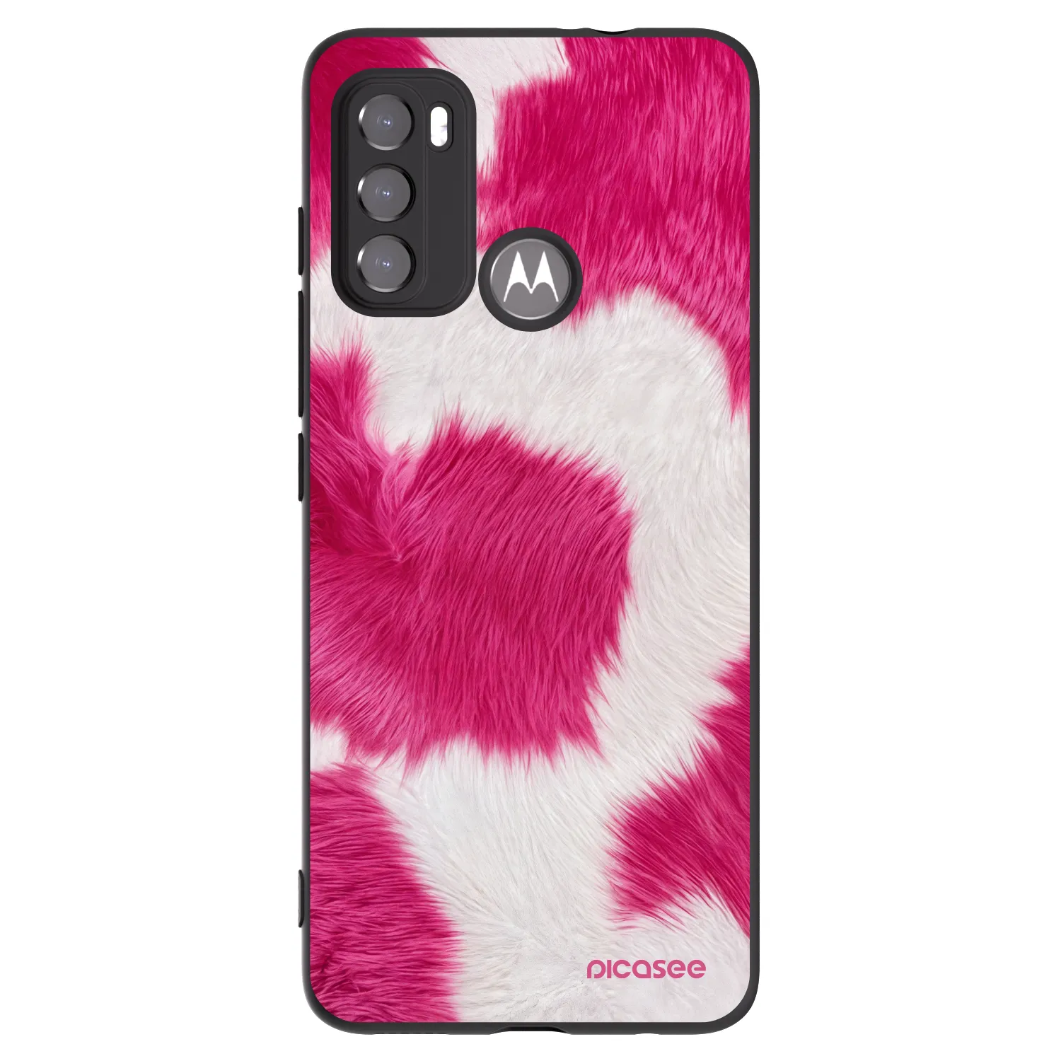 Picasee silikónový čierny obal pre Motorola Moto G60 - Pink Moo