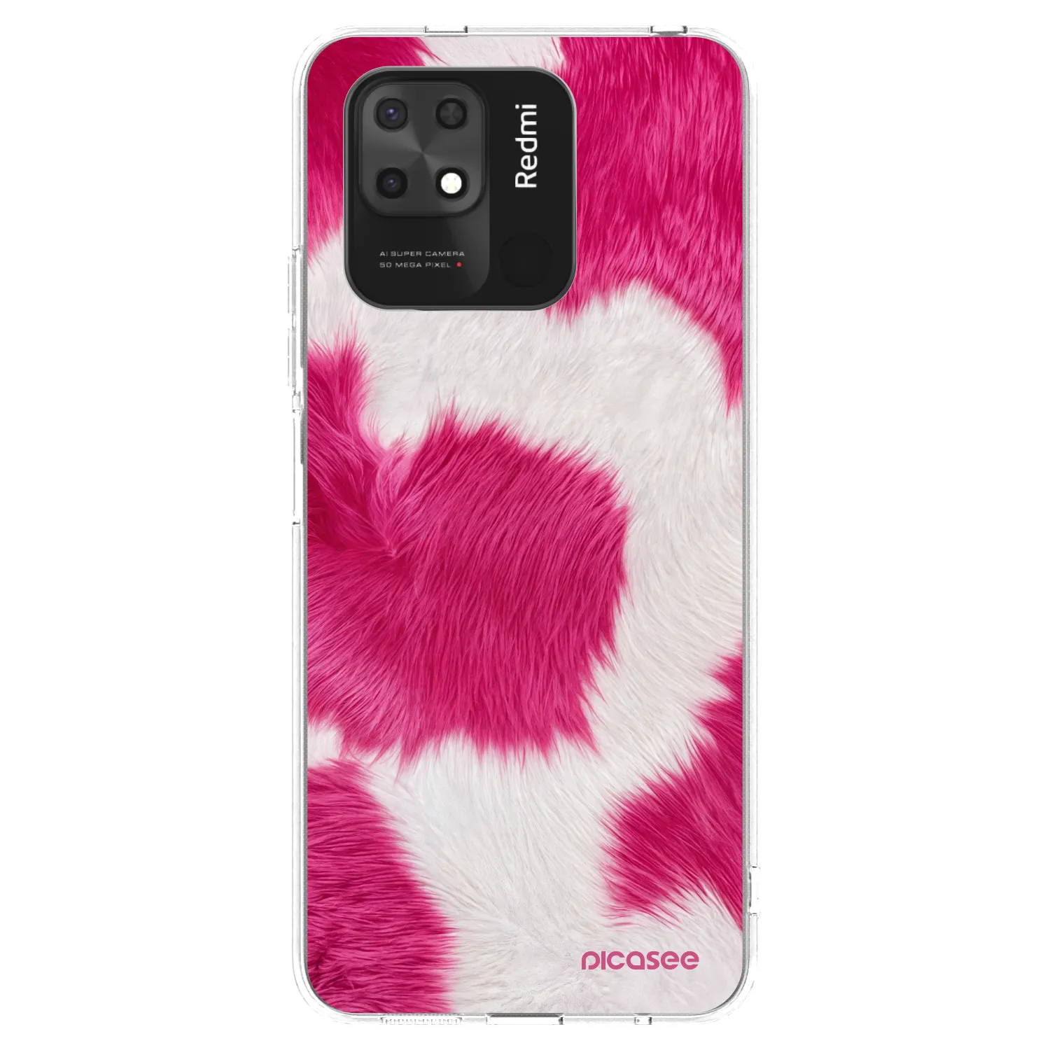 Silikónový prehľadný obal pre Xiaomi Redmi 10C - Pink Moo