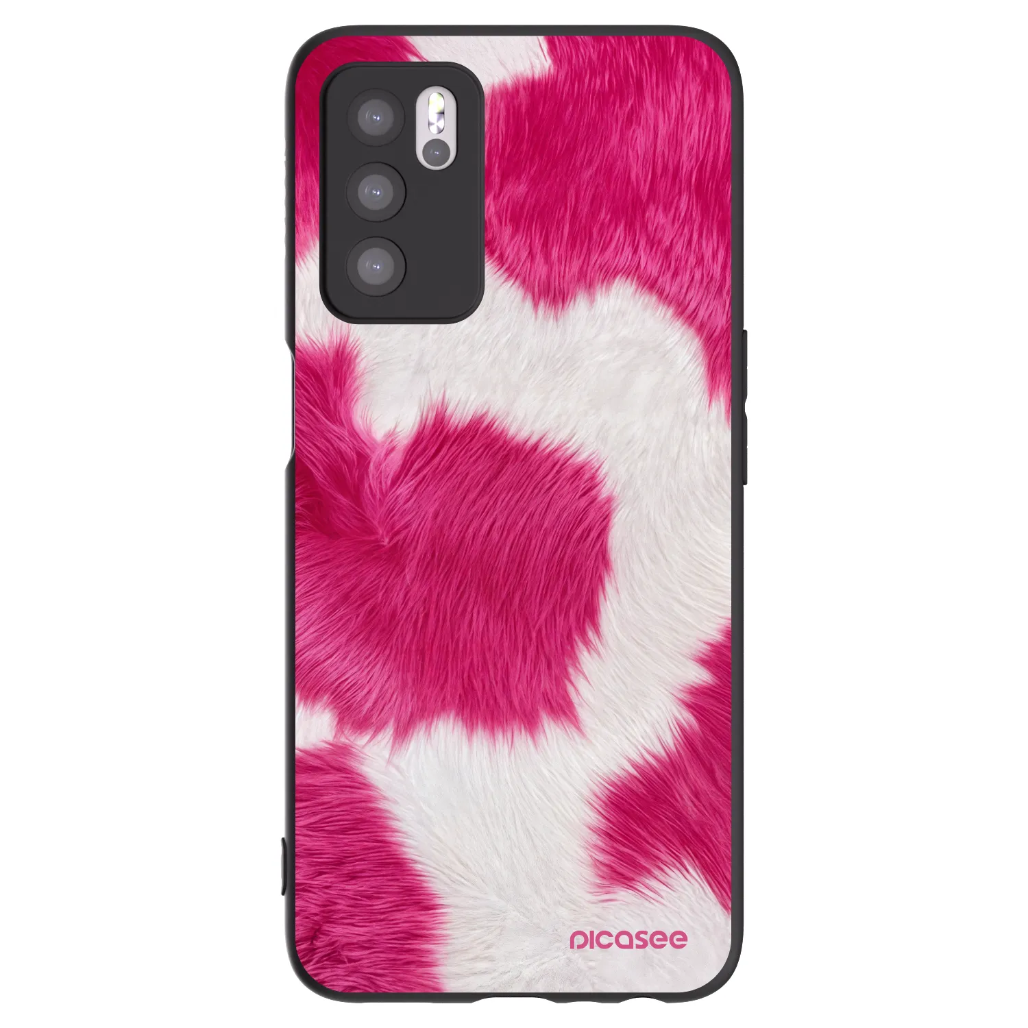 Picasee silikónový čierny obal pre OPPO A16s - Pink Moo