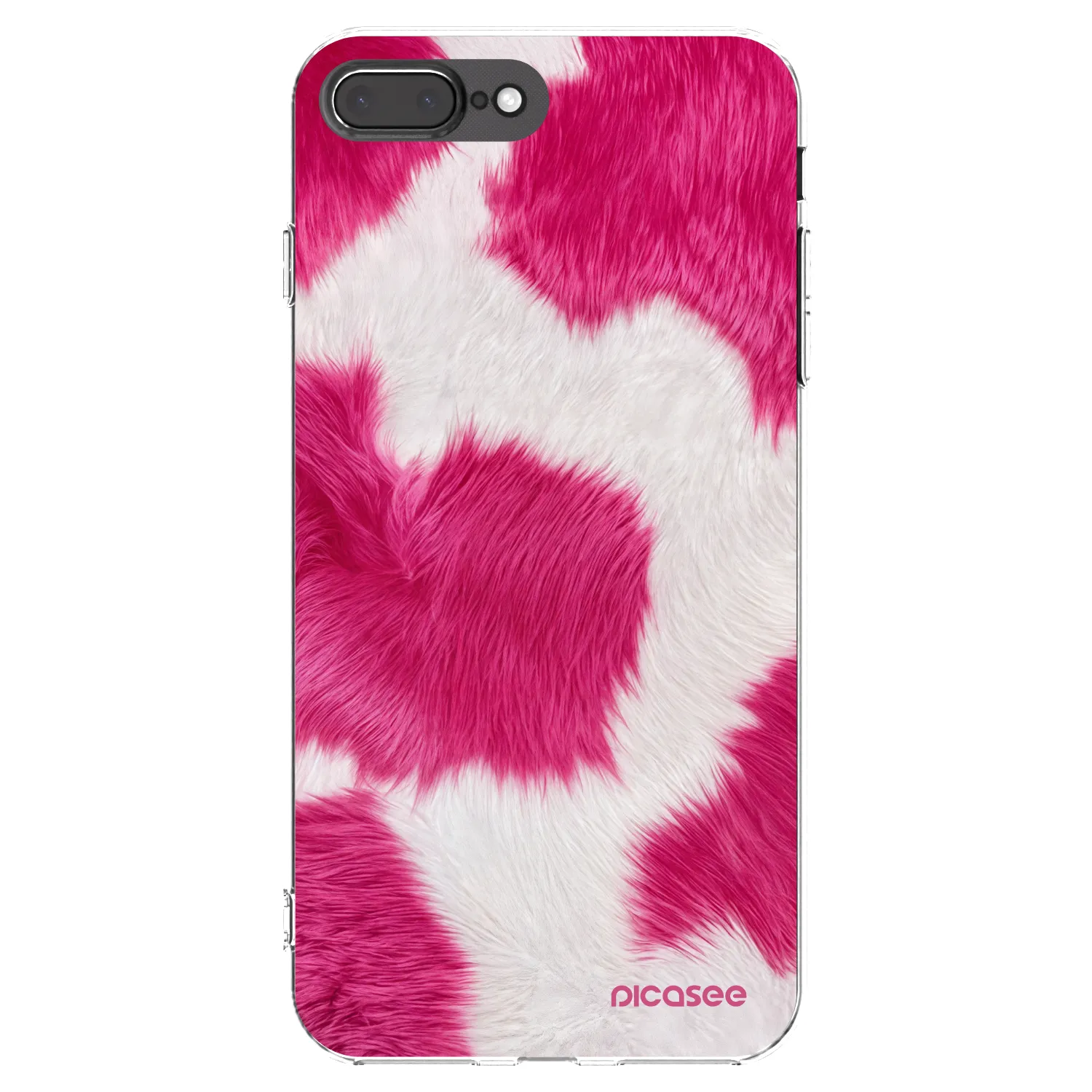 Picasee silikónový prehľadný obal pre Apple iPhone 8 Plus - Pink Moo