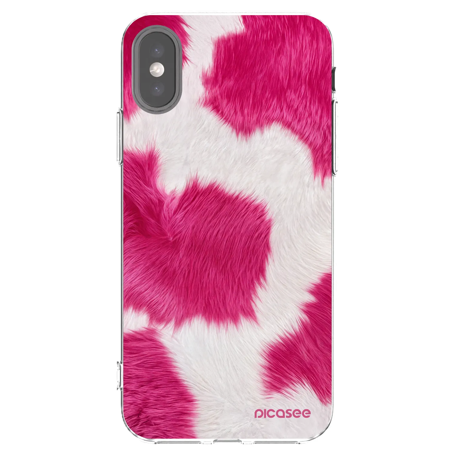 Picasee silikónový prehľadný obal pre Apple iPhone X/XS - Pink Moo