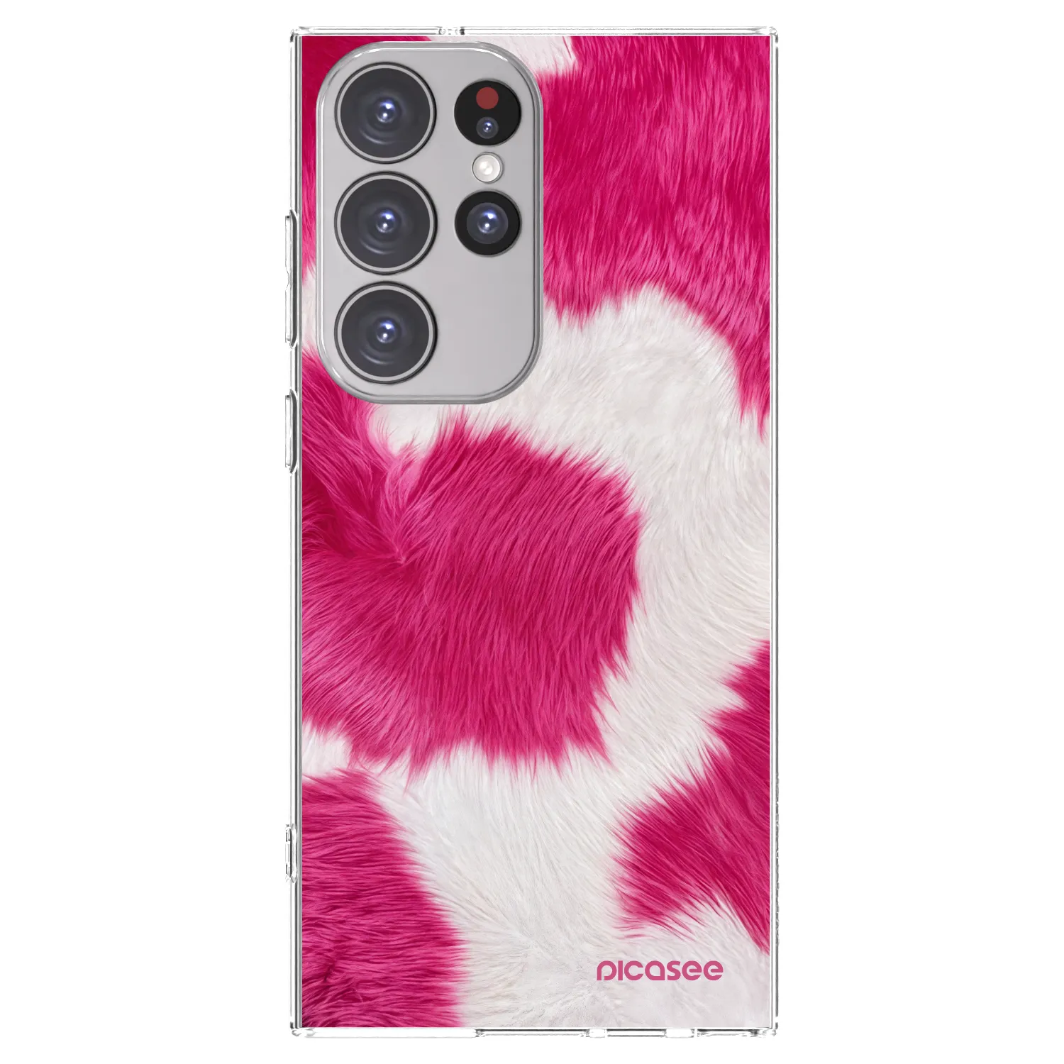 Picasee silikónový prehľadný obal pre Samsung Galaxy S23 Ultra 5G - Pink Moo