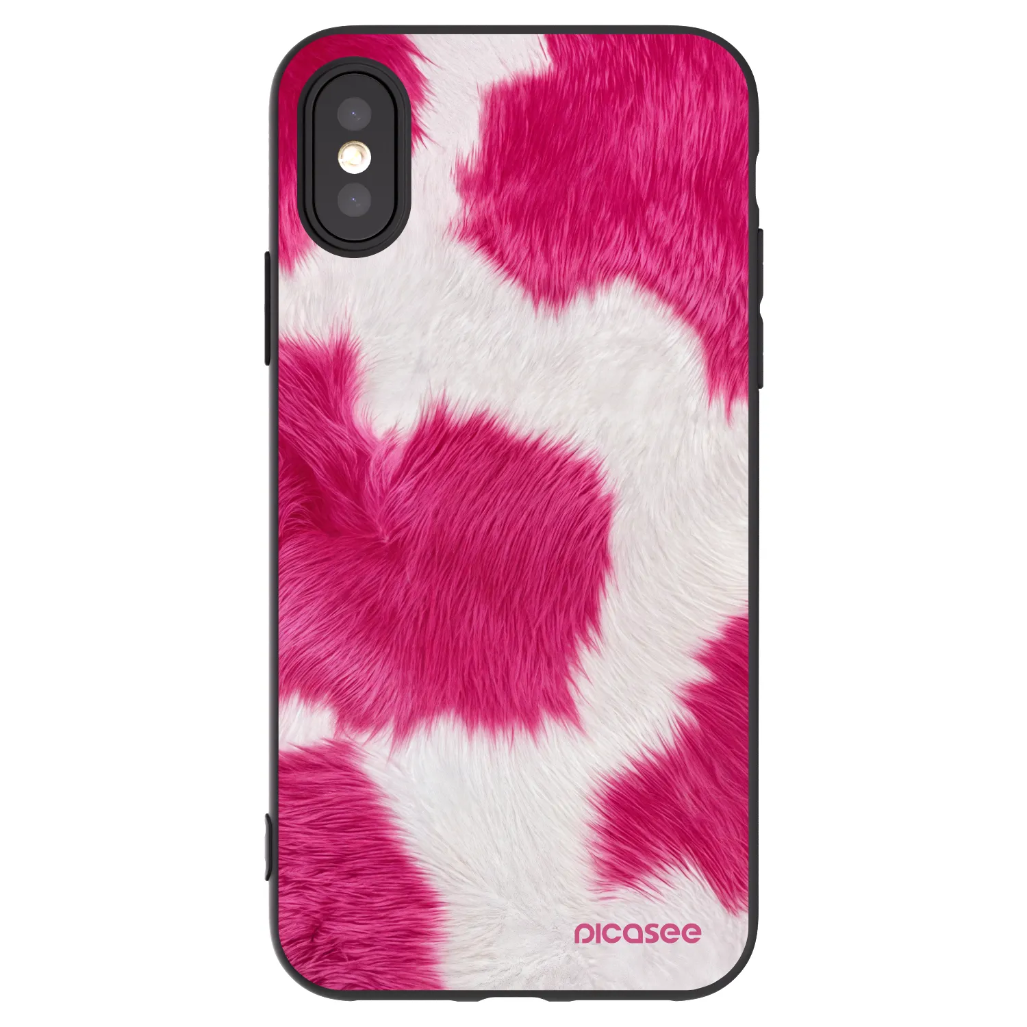 Picasee silikónový čierny obal pre Apple iPhone X/XS - Pink Moo