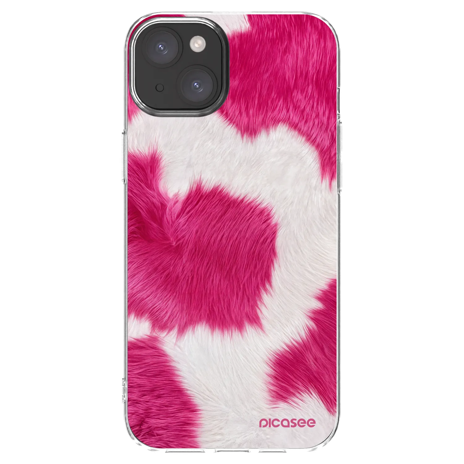 Picasee silikónový prehľadný obal pre Apple iPhone 15 Plus - Pink Moo