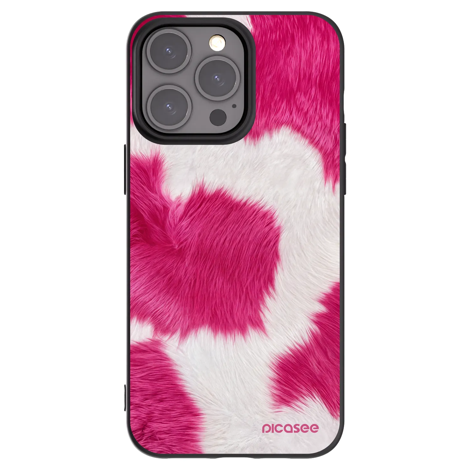 Picasee silikónový čierny obal pre Apple iPhone 15 Pro Max - Pink Moo
