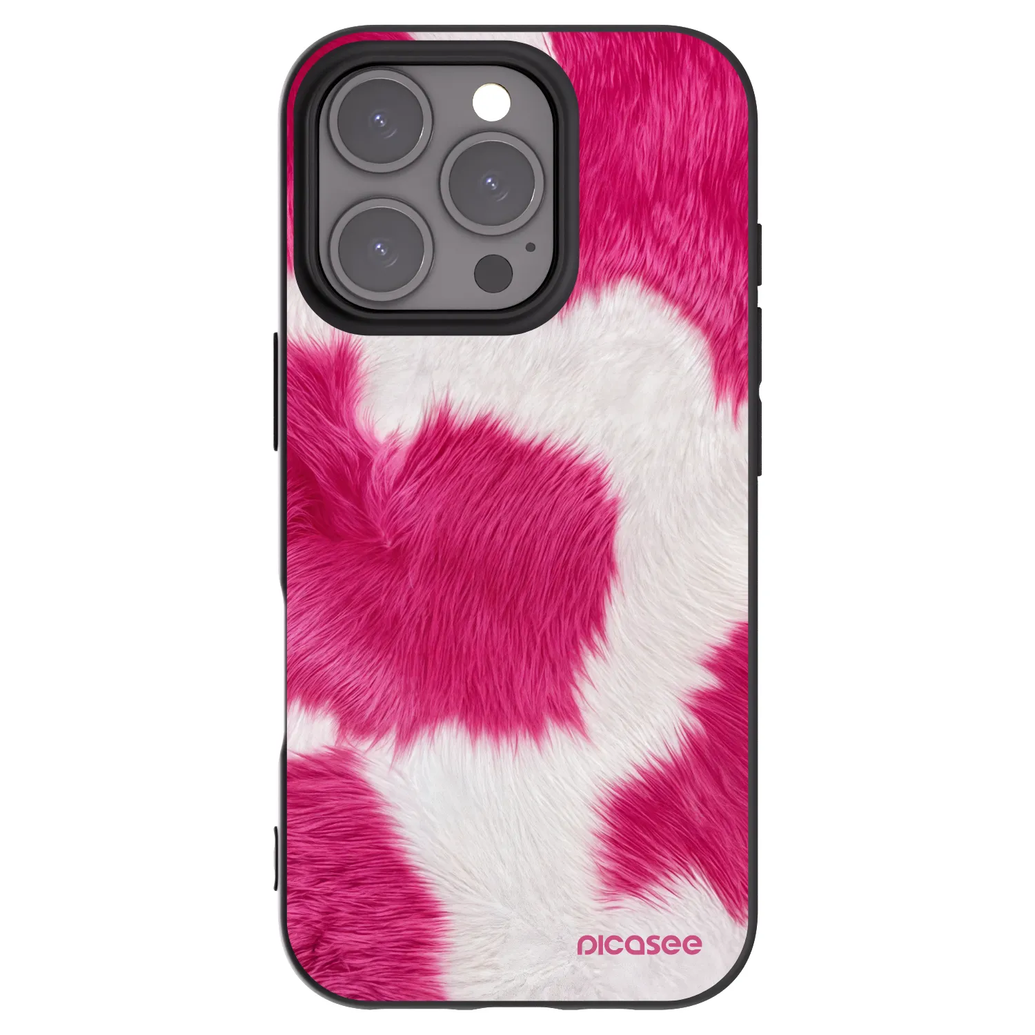 Picasee silikónový čierny obal pre Apple iPhone 16 Pro - Pink Moo