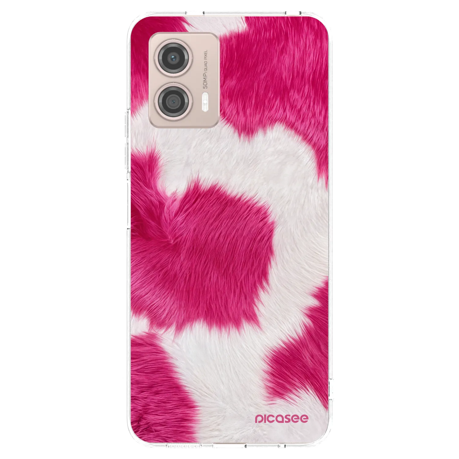 Picasee silikónový prehľadný obal pre Motorola Moto G53 5G - Pink Moo