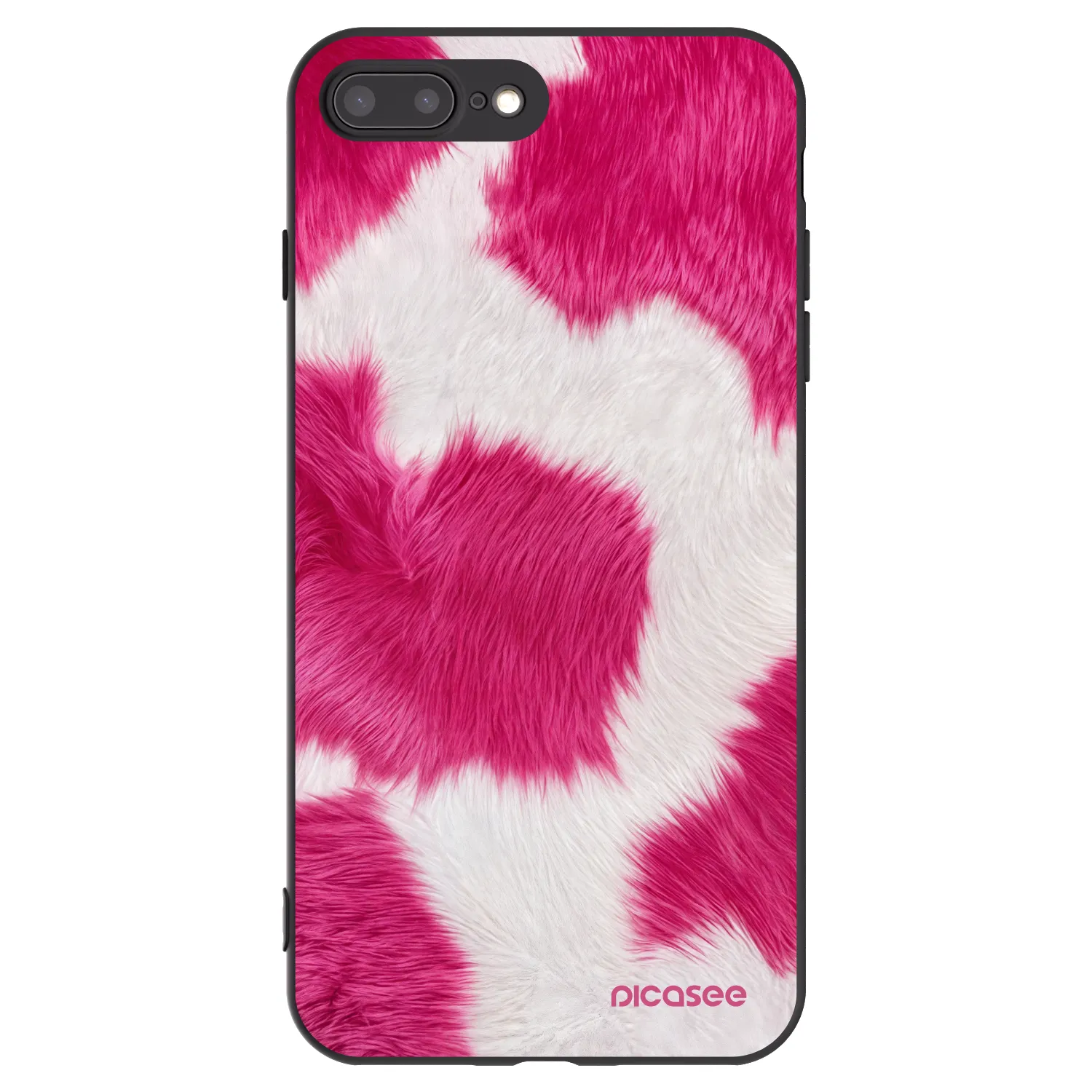 Picasee silikónový čierny obal pre Apple iPhone 8 Plus - Pink Moo