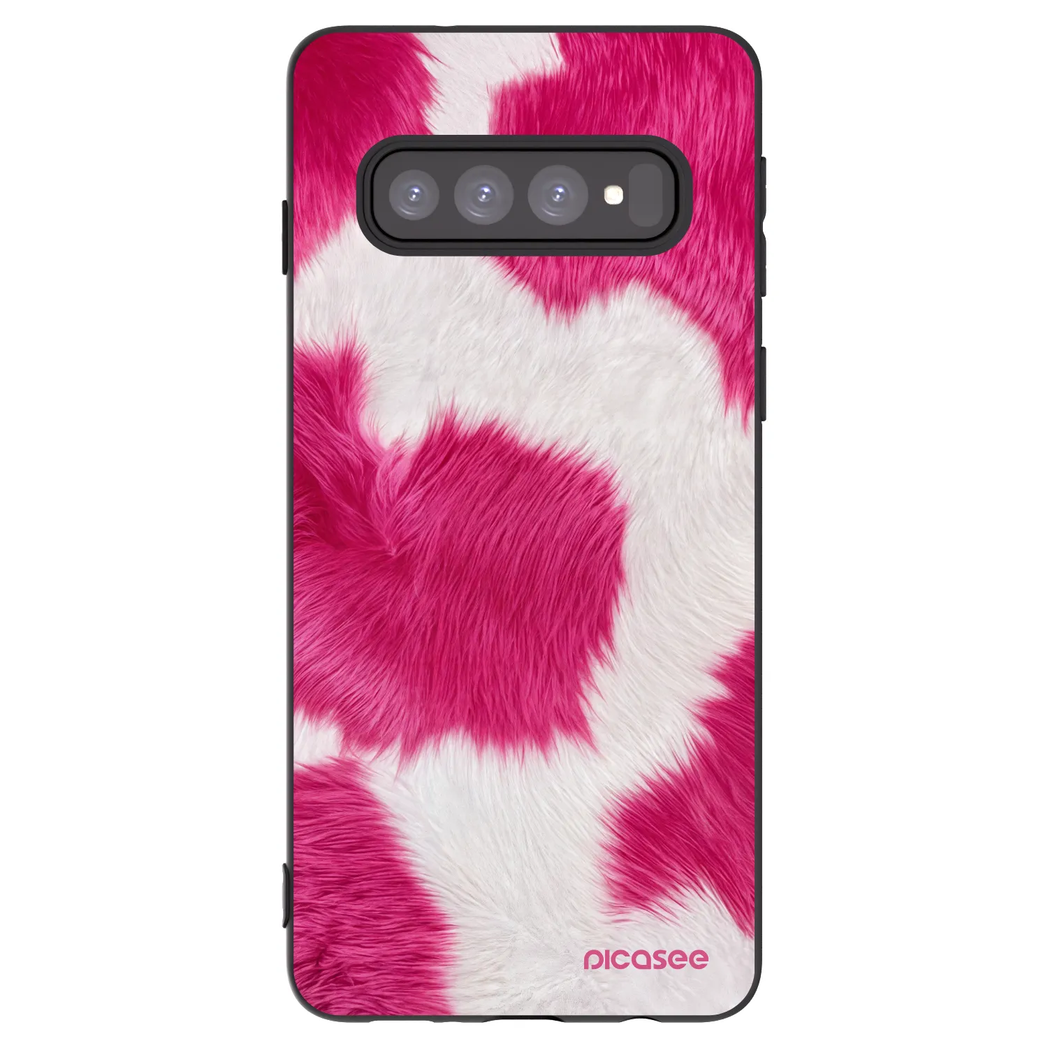 Picasee silikónový čierny obal pre Samsung Galaxy S10 G973 - Pink Moo