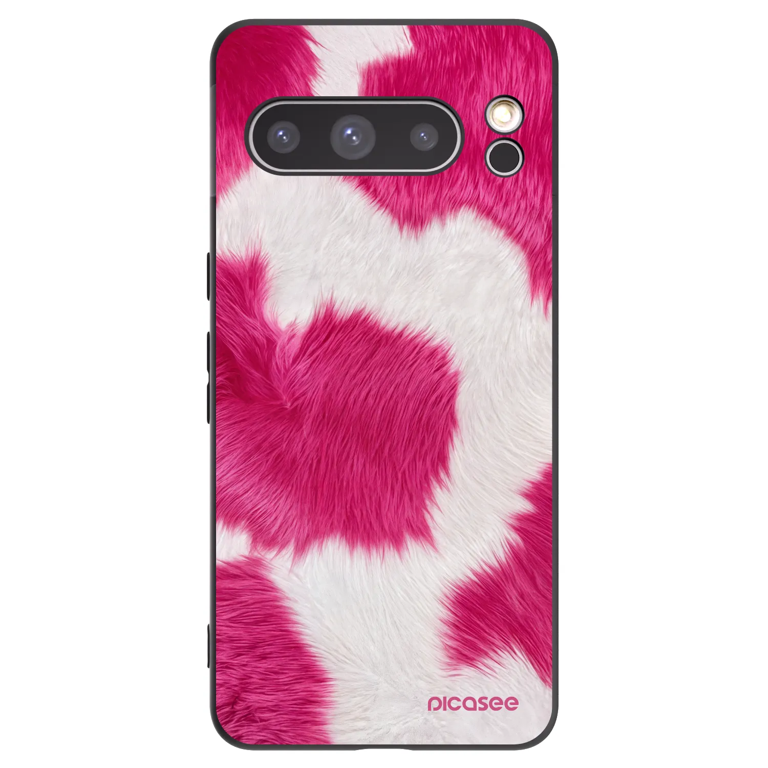Picasee silikónový čierny obal pre Google Pixel 8 Pro - Pink Moo