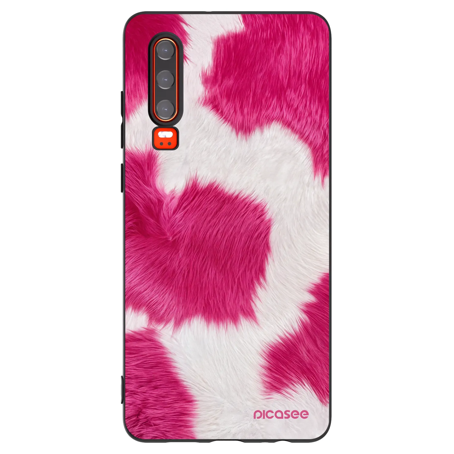 Picasee silikónový čierny obal pre Huawei P30 - Pink Moo