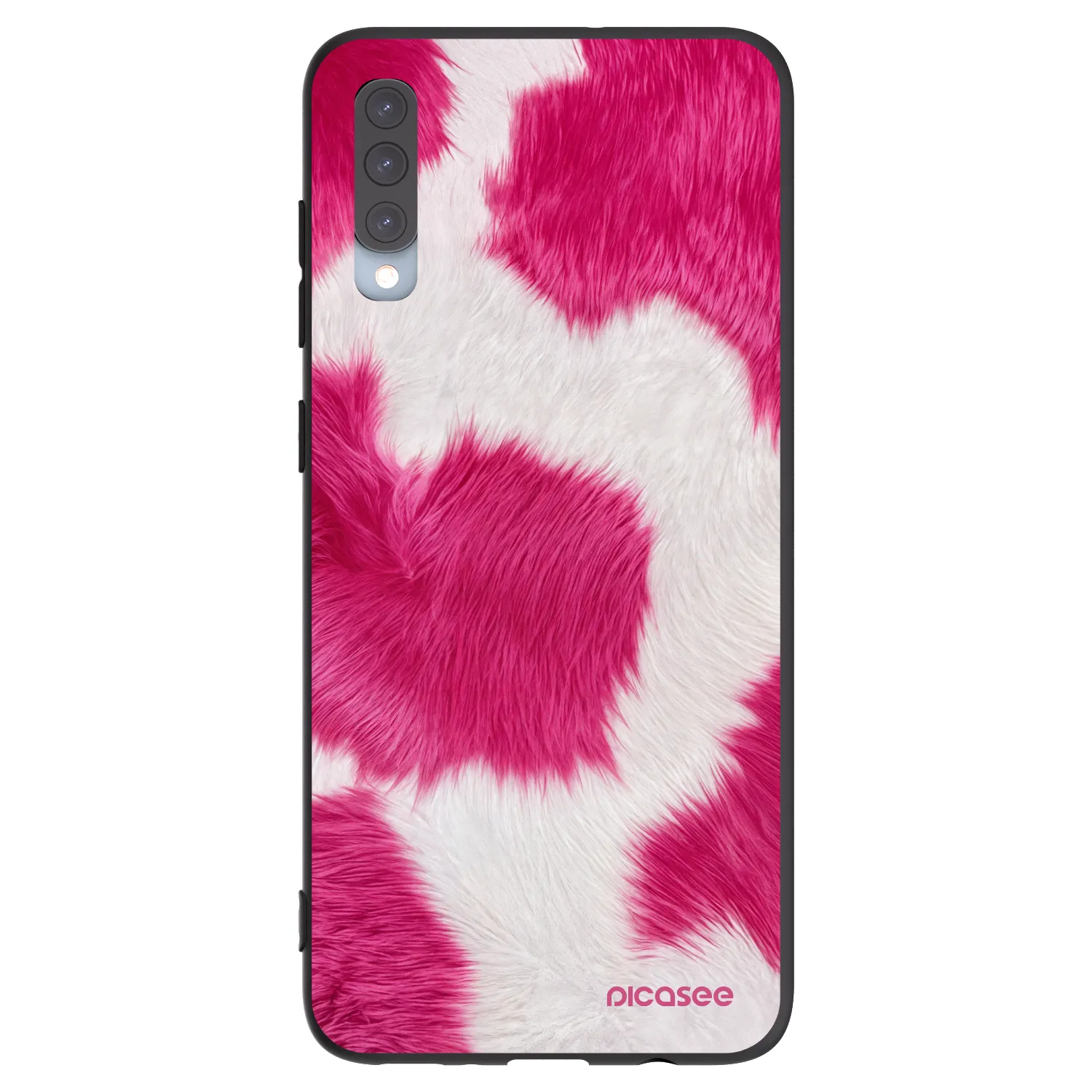Picasee silikónový čierny obal pre Samsung Galaxy A70 A705F - Pink Moo