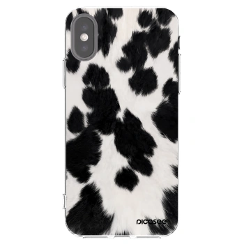 Picasee silikónový prehľadný obal pre Apple iPhone X/XS - Black Moo