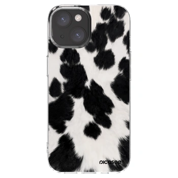 Picasee silikónový prehľadný obal pre Apple iPhone 15 - Black Moo