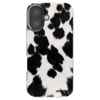 Picasee silikónový prehľadný obal pre Apple iPhone 16 - Black Moo