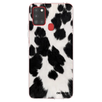 Picasee silikónový prehľadný obal pre Samsung Galaxy A21s - Black Moo