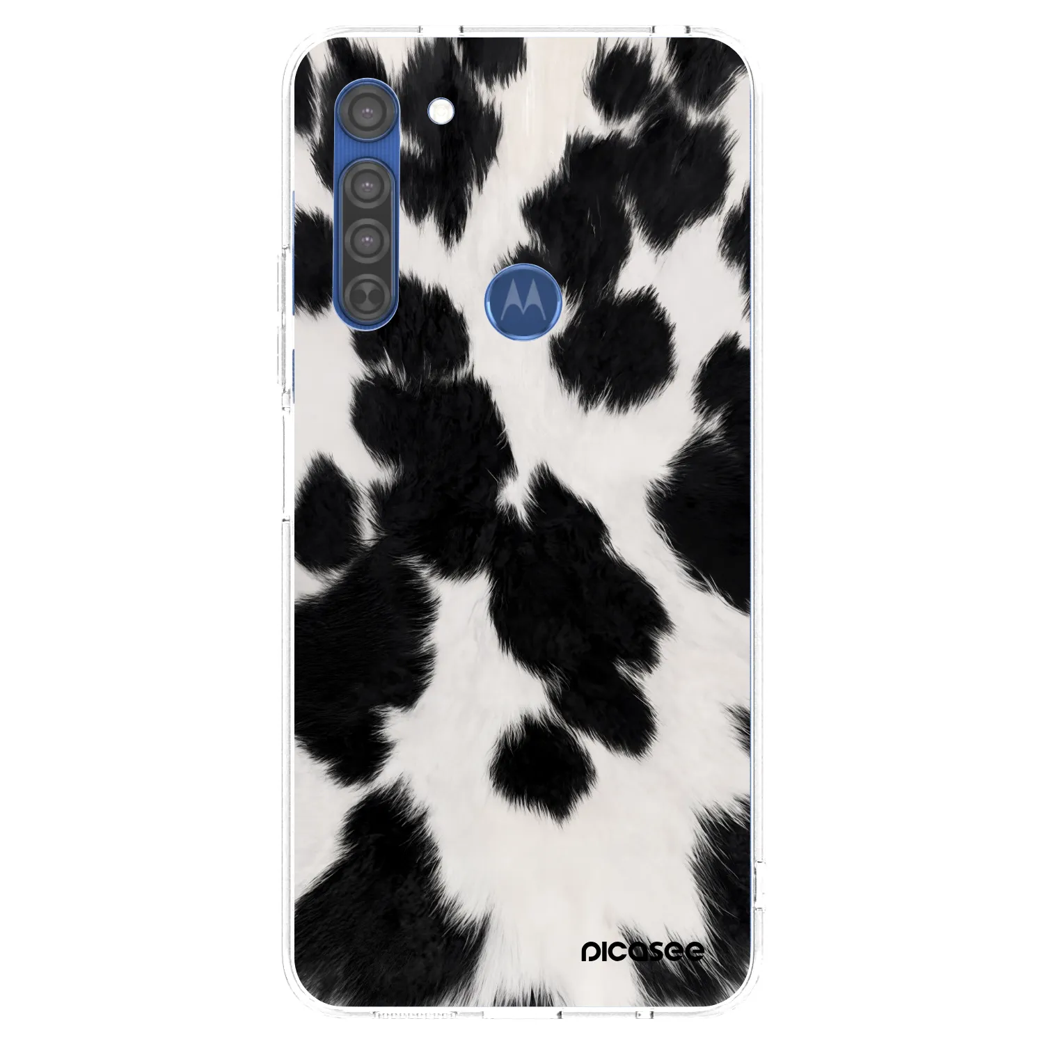 Picasee silikónový prehľadný obal pre Motorola Moto G8 - Black Moo