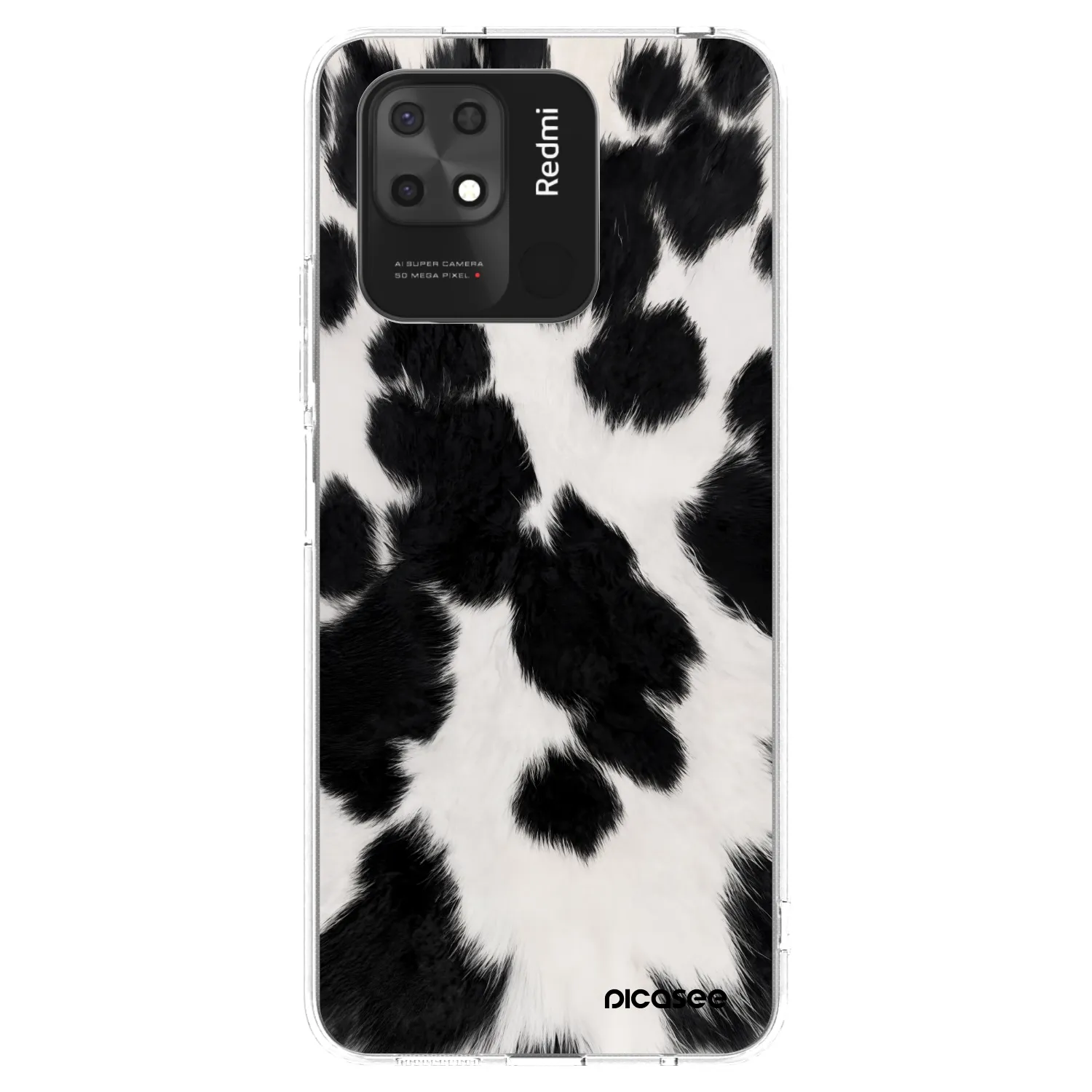 Silikónový prehľadný obal pre Xiaomi Redmi 10C - Black Moo