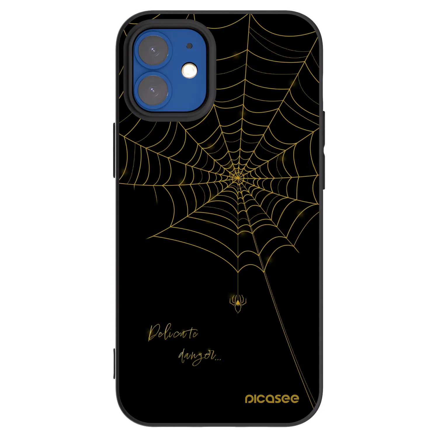 Picasee silikónový čierny obal pre Apple iPhone 12 mini - Delicate danger