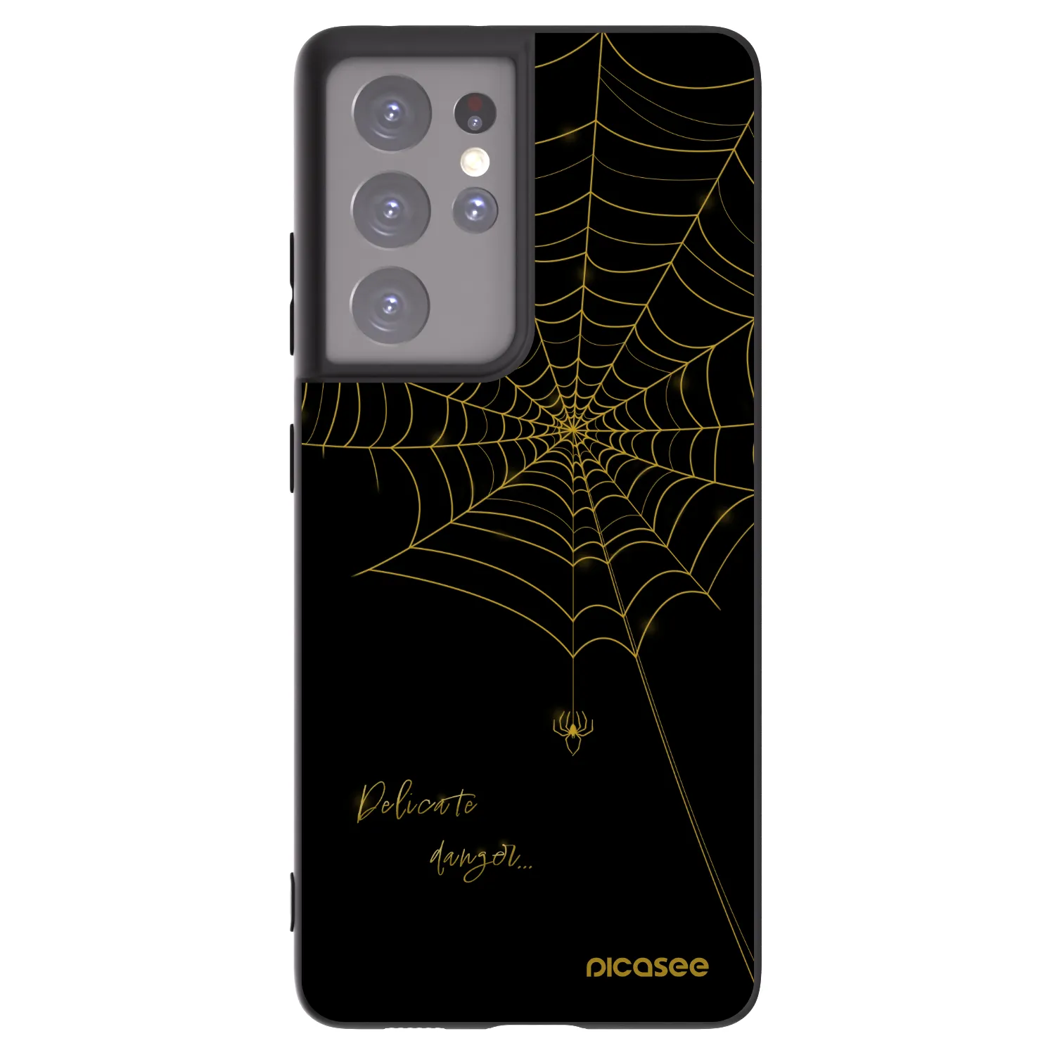 Picasee silikónový čierny obal pre Samsung Galaxy S21 Ultra 5G G998B - Delicate danger